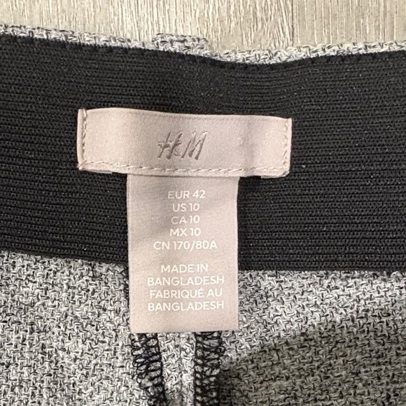 H&M Gray Tweed Double Pleated Wide Leg Trousers - Picture 3 of 13